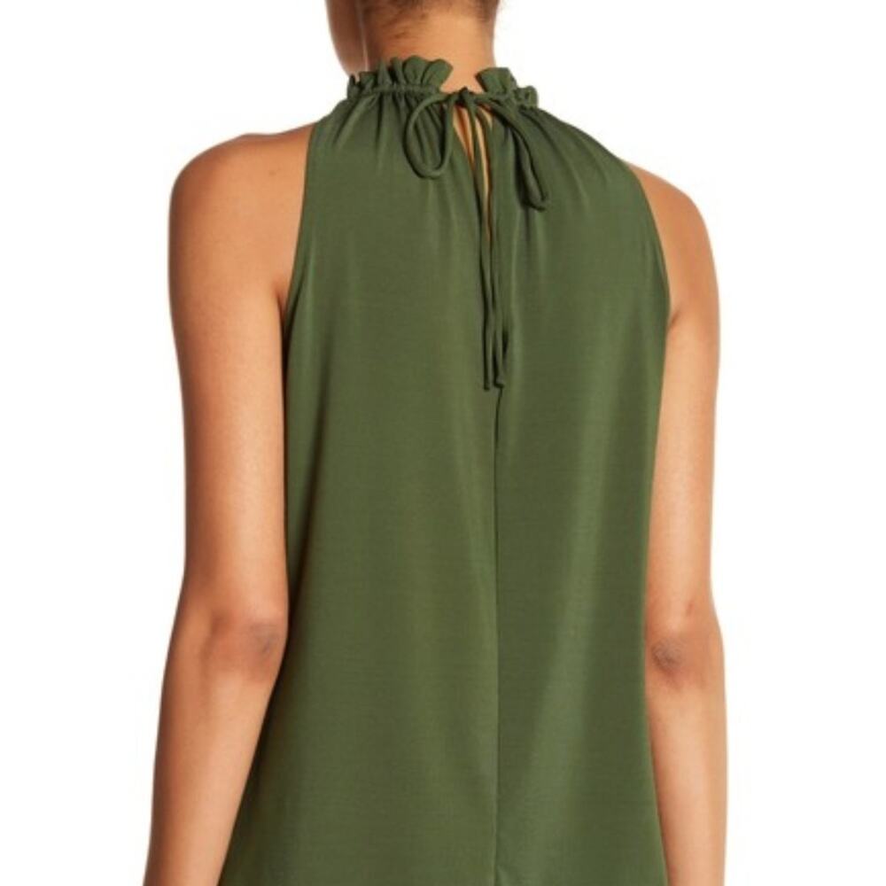 Macbeth Collection Ruffle Halter Shirt Green Small - Picture 2 of 5